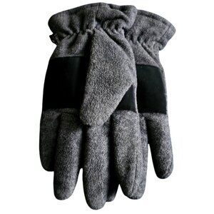 Thinsulate Insulated Gray Fleece Gloves With Grip